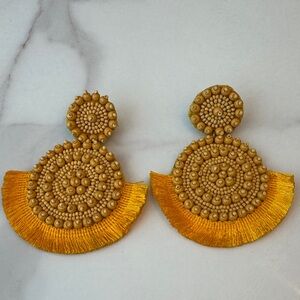 Bohemian Gold Beaded Earrings